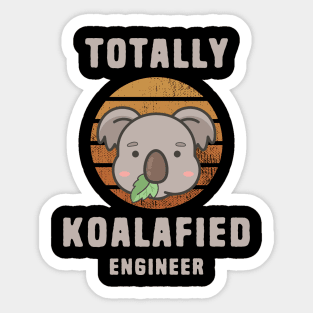 Koala Pun Koalafied Engineer Sticker